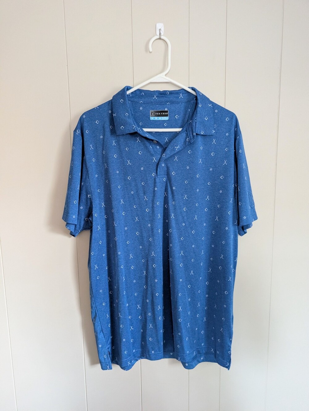 PGA Tour Men's Golf Performance 3 Button Placket Polo Shirt Size XL